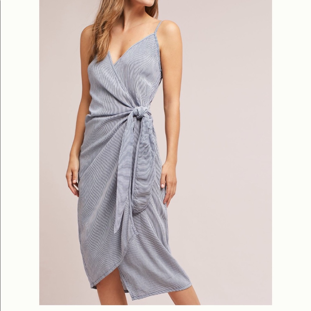 Faithfull striped wrap dress